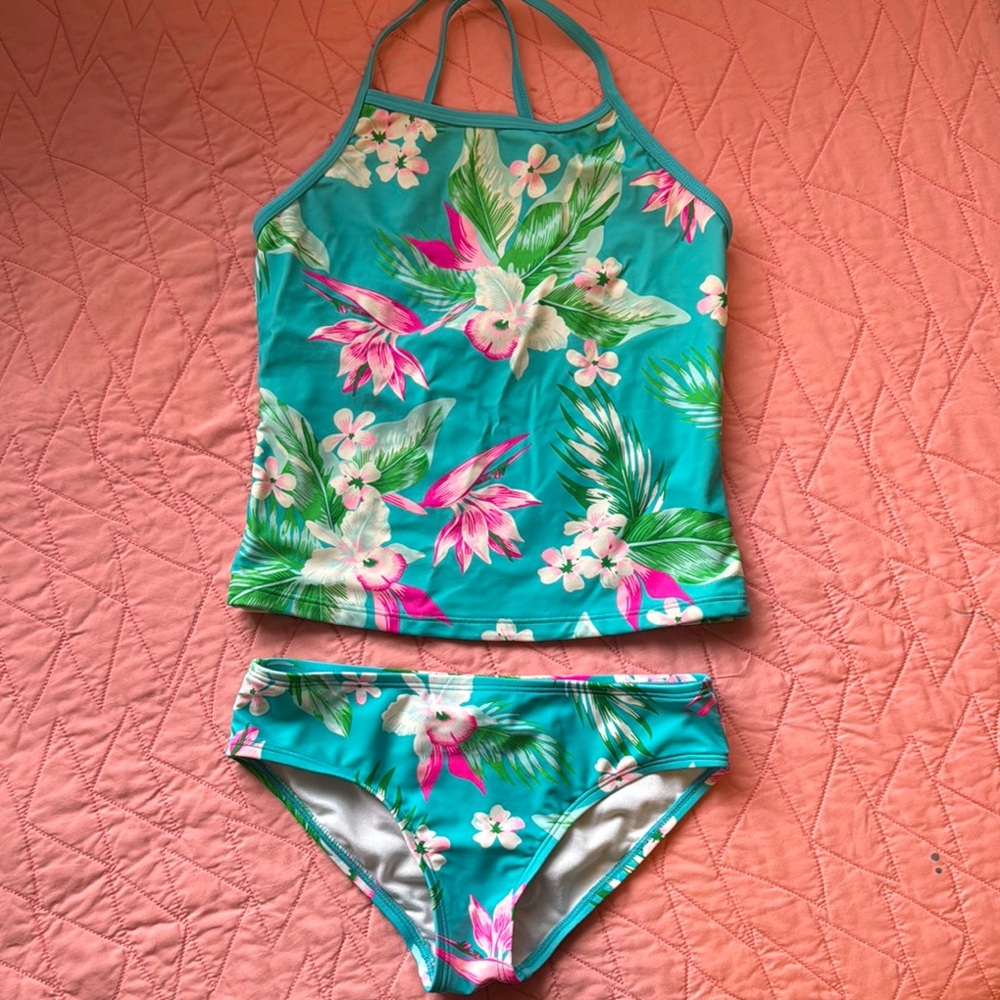 Tropical Floral Kids Swim Set